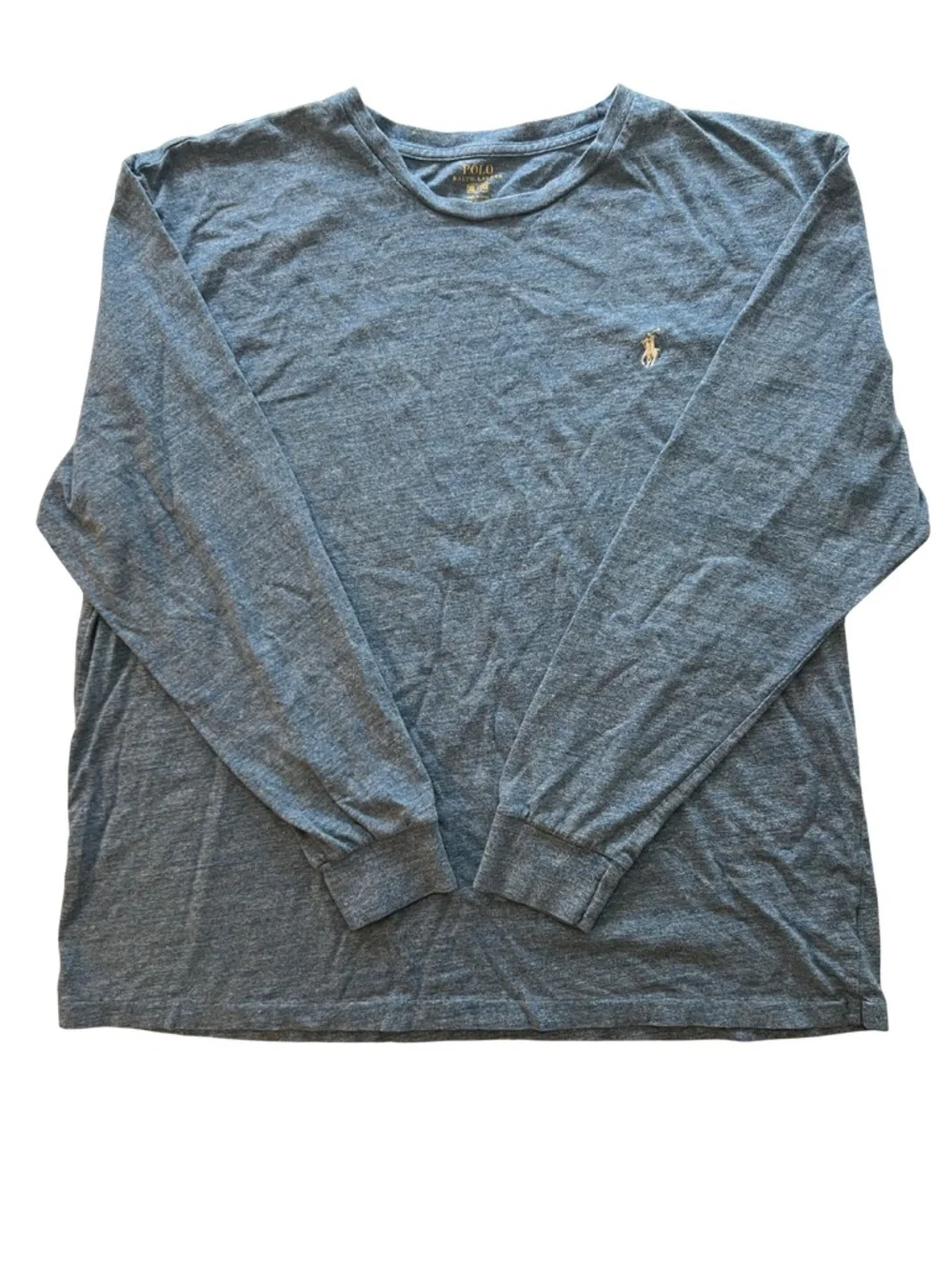 Polo Ralph Lauren Men's XL Long Sleeve Crew Neck Shirt Light Blue Heather Grey